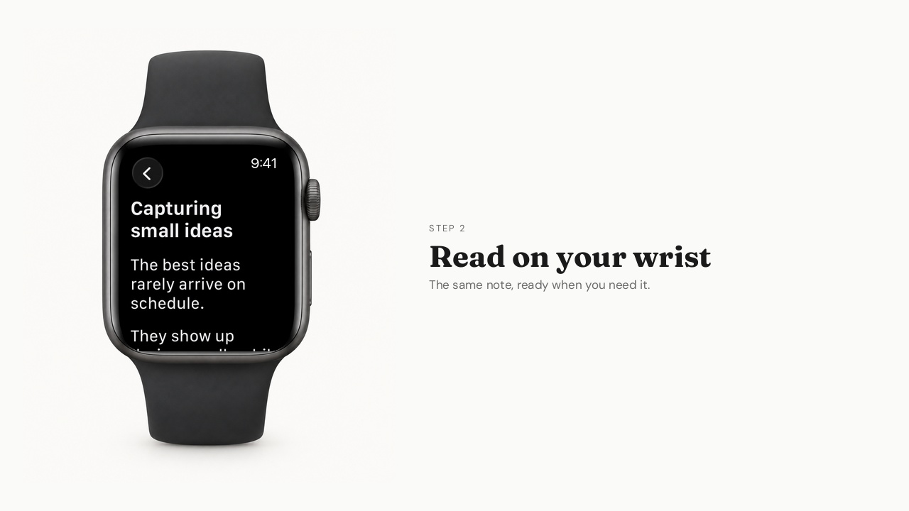 Reading and starting a note on Apple Watch